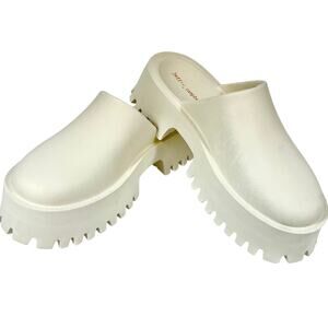 Jeffery Campbell Lugged Platform Clog Size 8 Free People Bae Ivory Foam Mules